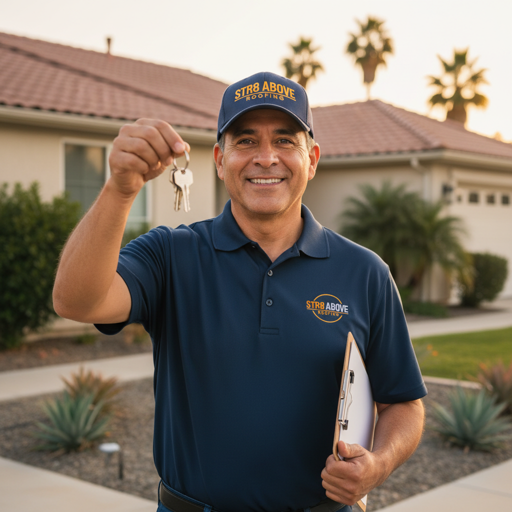 Real estate document signing — roof certification for home sale